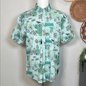 Star Wars RSVLTS Unisex Ewok Warriors KUNUFLEX Button-Down Shirt Green Large